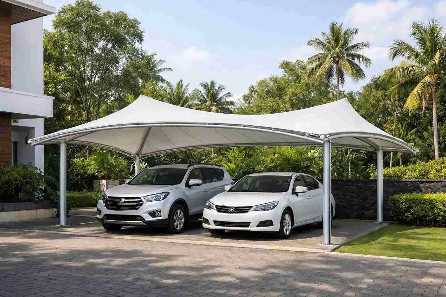 Double car parking shed Kochi