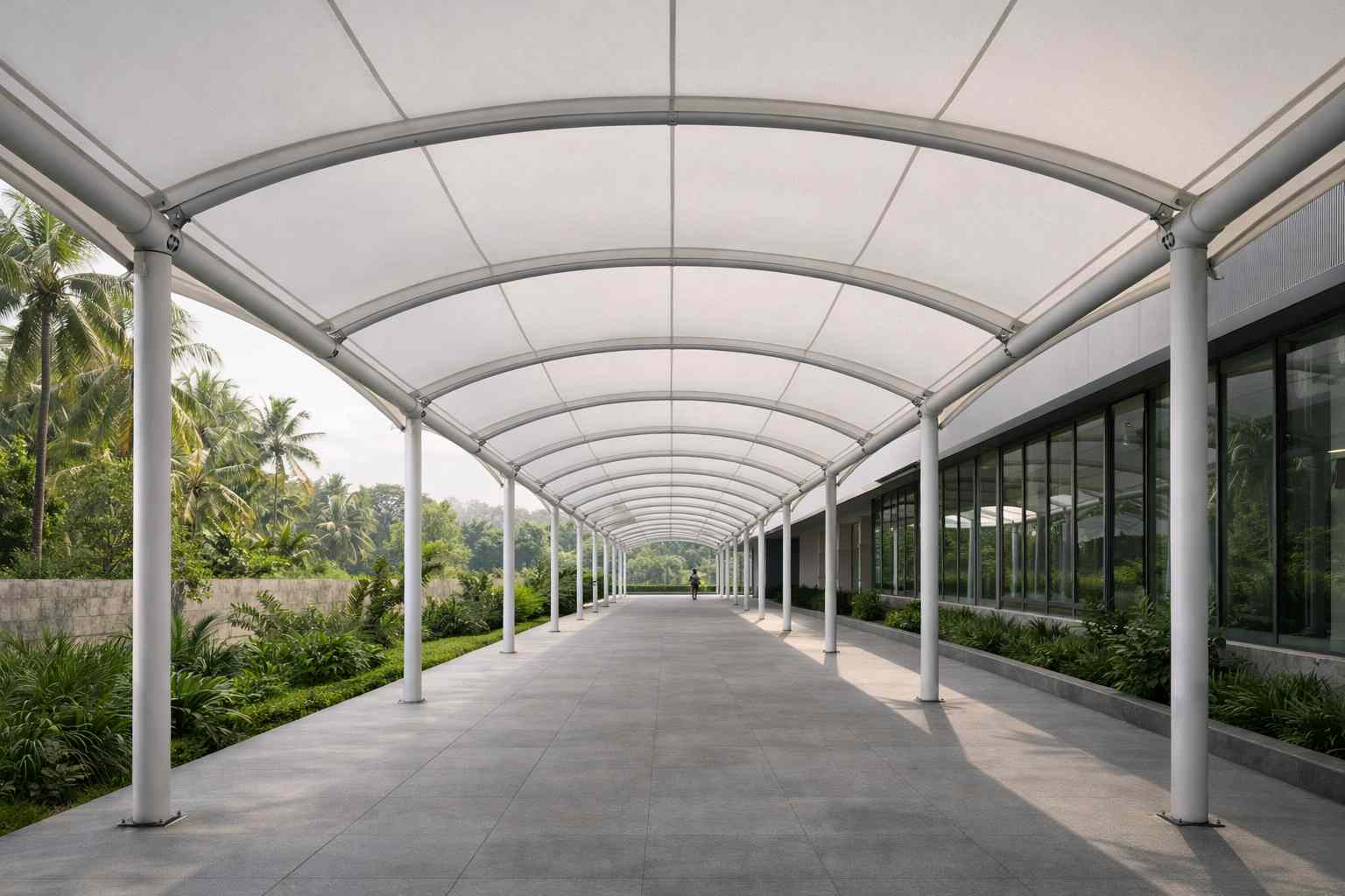 Commercial tensile walkway canopy Kerala